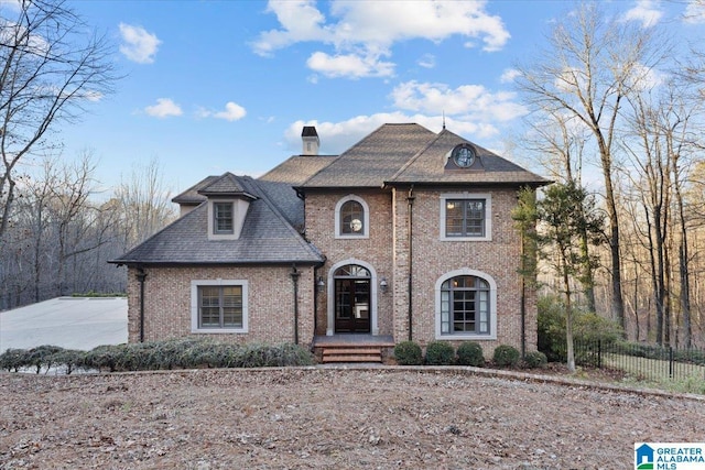 view of french country style house