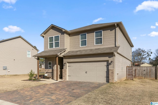 view of front of property featuring a garage