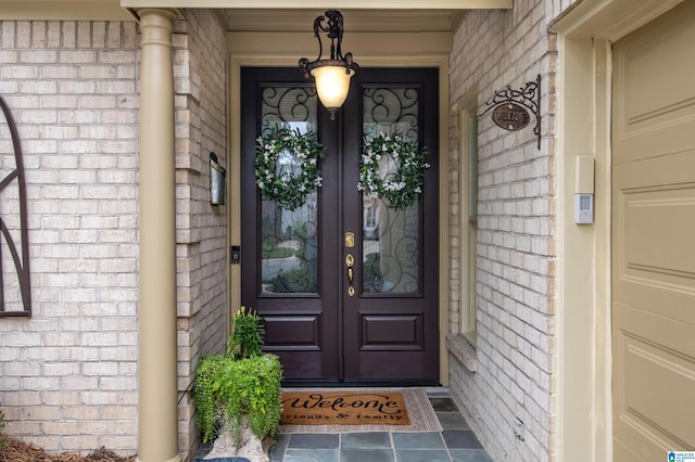 entrance to property with french doors