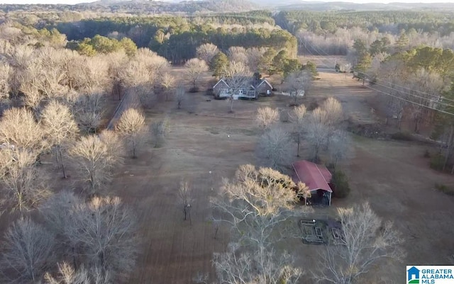 aerial view featuring a rural view