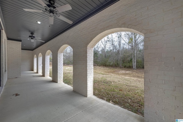 view of patio / terrace with ceiling fan