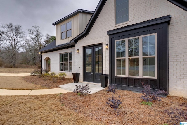 exterior space featuring french doors