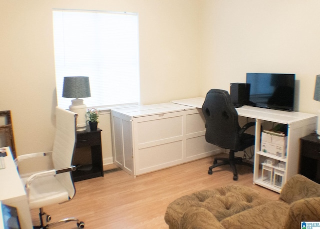 office featuring light wood-type flooring