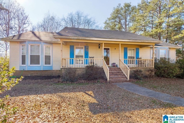 view of front of property with a porch