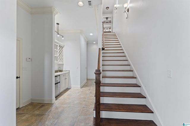 stairs with ornamental molding