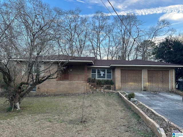 single story home with a garage