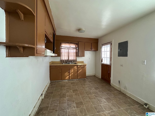 kitchen with electric panel and sink