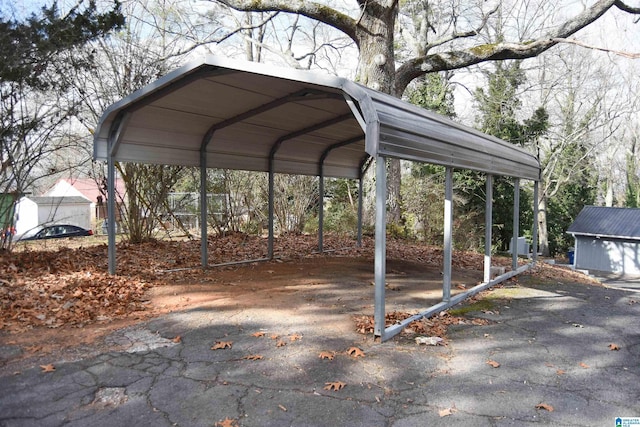 view of car parking featuring a carport