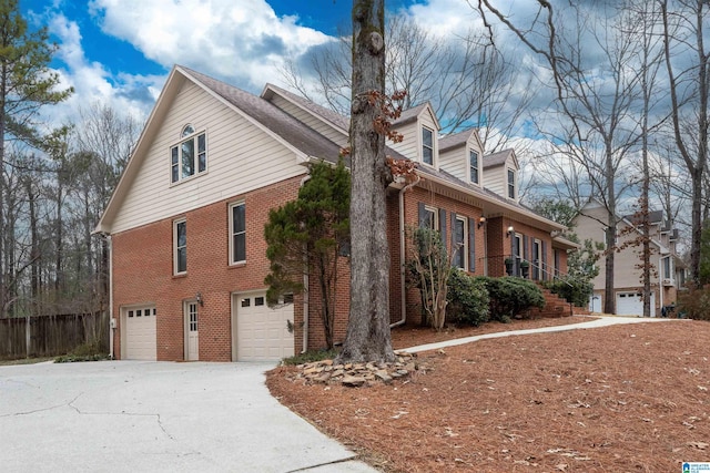 view of home's exterior with a garage