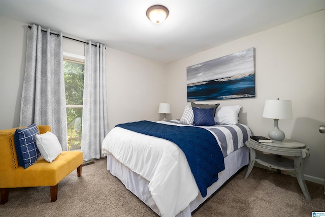 bedroom featuring carpet