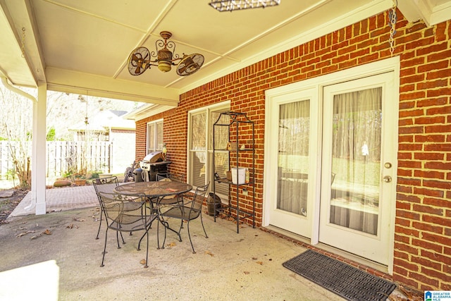 view of patio featuring grilling area