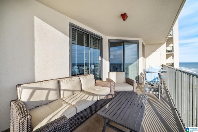 balcony with a water view