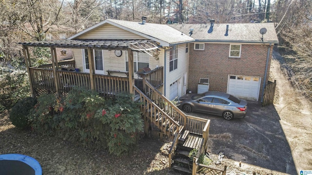 view of front facade featuring a porch and a garage