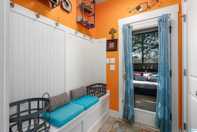 entryway with tile patterned floors