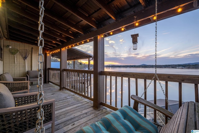 view of deck at dusk