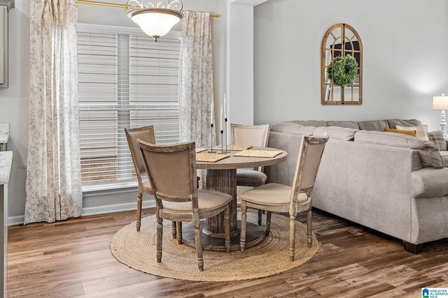 dining room featuring wood-type flooring