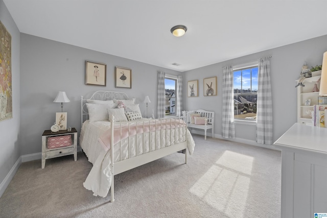 bedroom with carpet floors