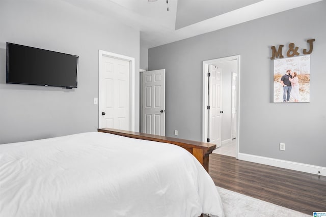 bedroom featuring hardwood / wood-style flooring