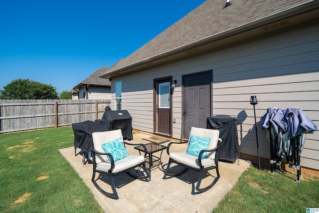 view of patio / terrace featuring grilling area