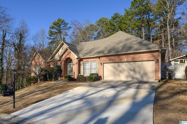 view of front facade with a garage