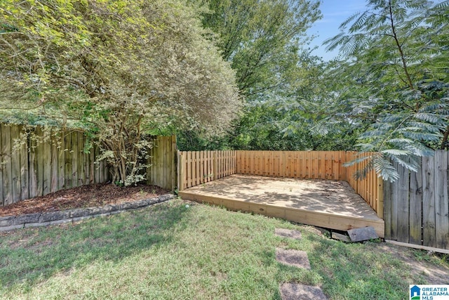 view of yard featuring a deck