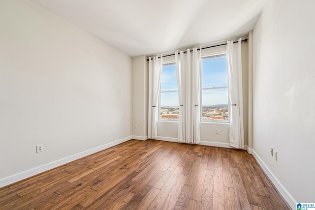 unfurnished room featuring wood-type flooring