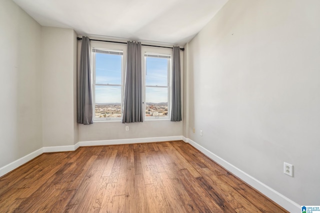 unfurnished room featuring wood-type flooring