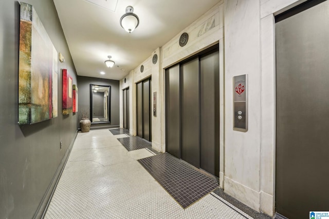 hall featuring elevator