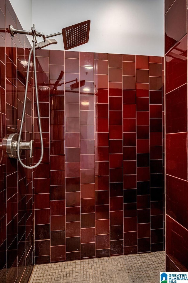 interior space with tiled shower