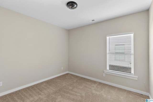 empty room featuring light colored carpet and a wealth of natural light