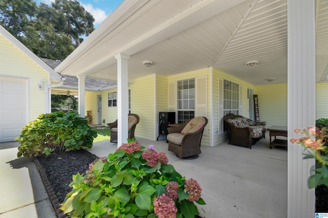 view of patio with a porch