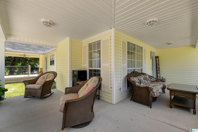 view of patio with a porch