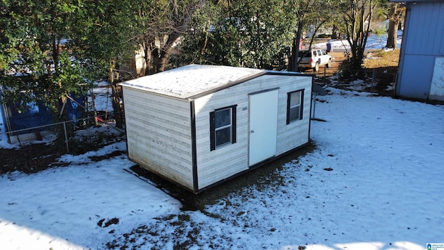 view of snow covered structure