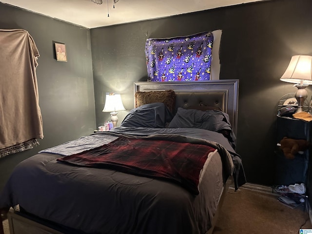 view of carpeted bedroom