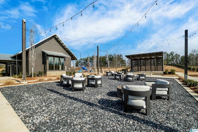 view of community with a playground