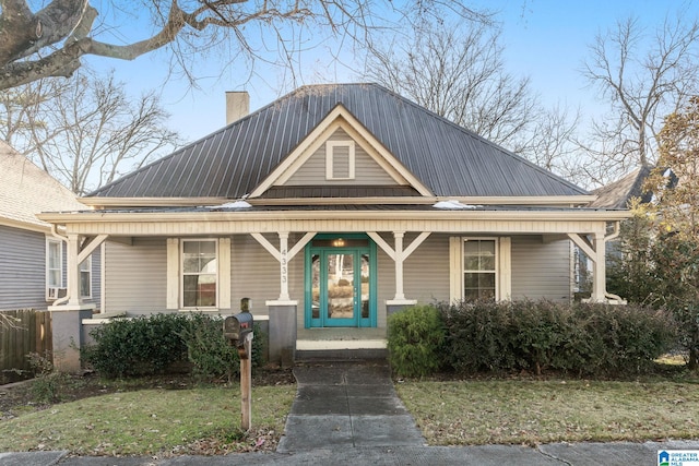 view of front of house featuring covered porch