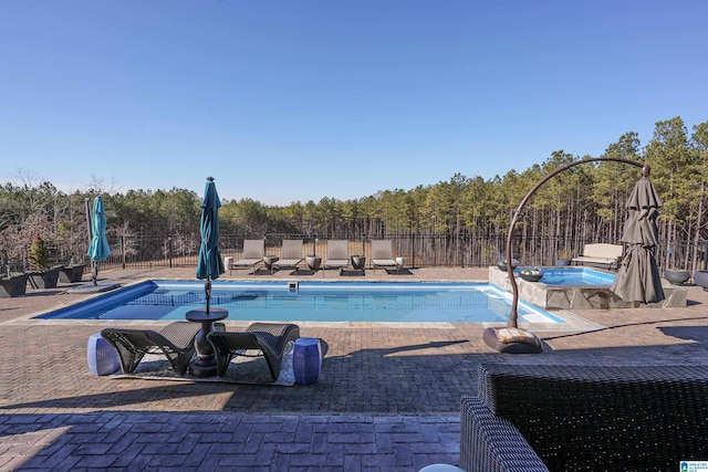 view of pool with a patio area and a jacuzzi