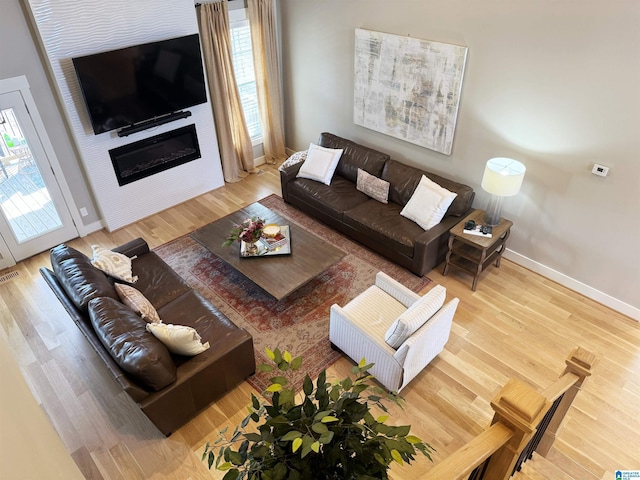 living room featuring hardwood / wood-style floors