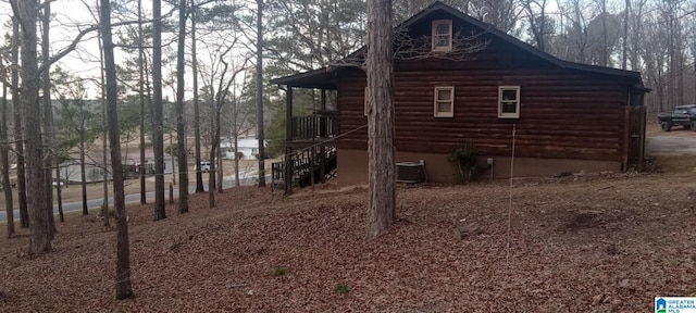 view of home's exterior featuring central AC unit