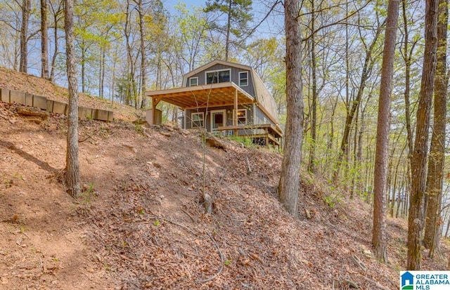 view of front of house with a deck