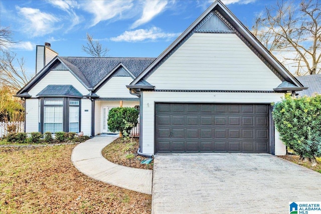 view of front of property featuring a garage