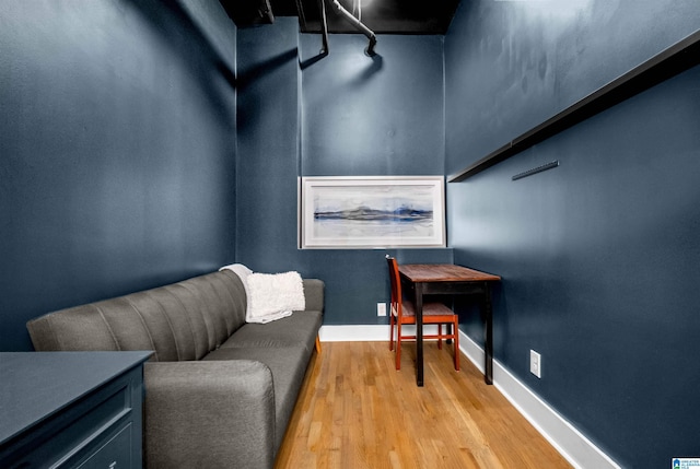 living area featuring light hardwood / wood-style flooring