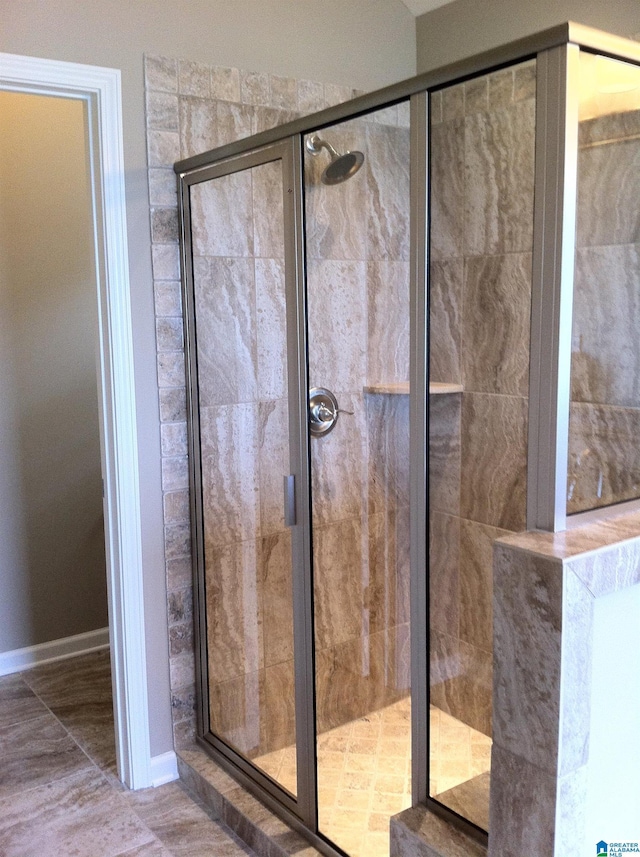 bathroom featuring walk in shower