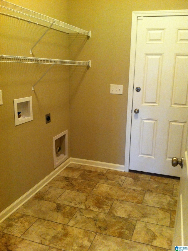 laundry room with electric dryer hookup and hookup for a washing machine