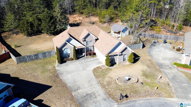 birds eye view of property