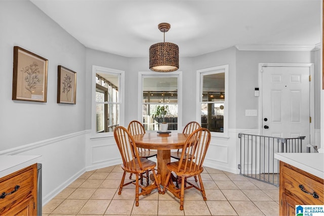 view of tiled dining area