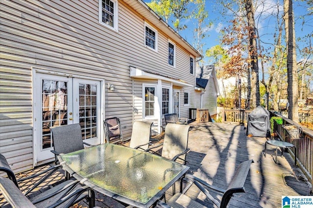 deck featuring french doors