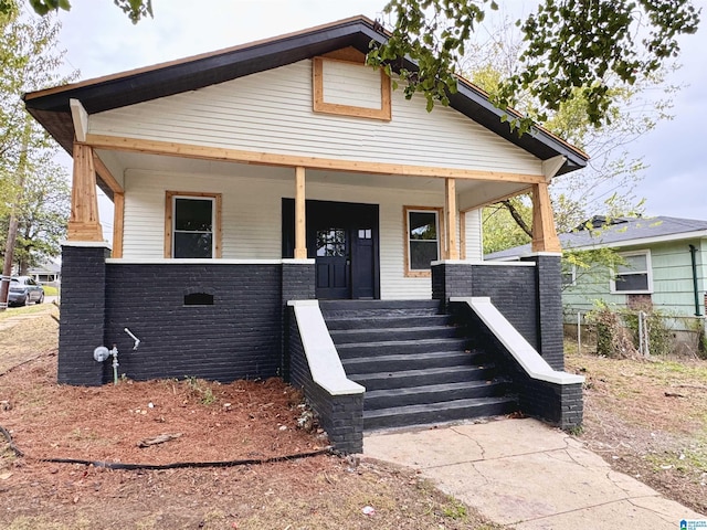 view of front of property with a porch