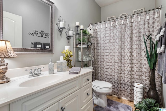 bathroom with toilet and vanity