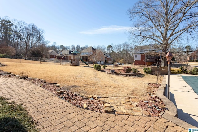 view of yard featuring a playground